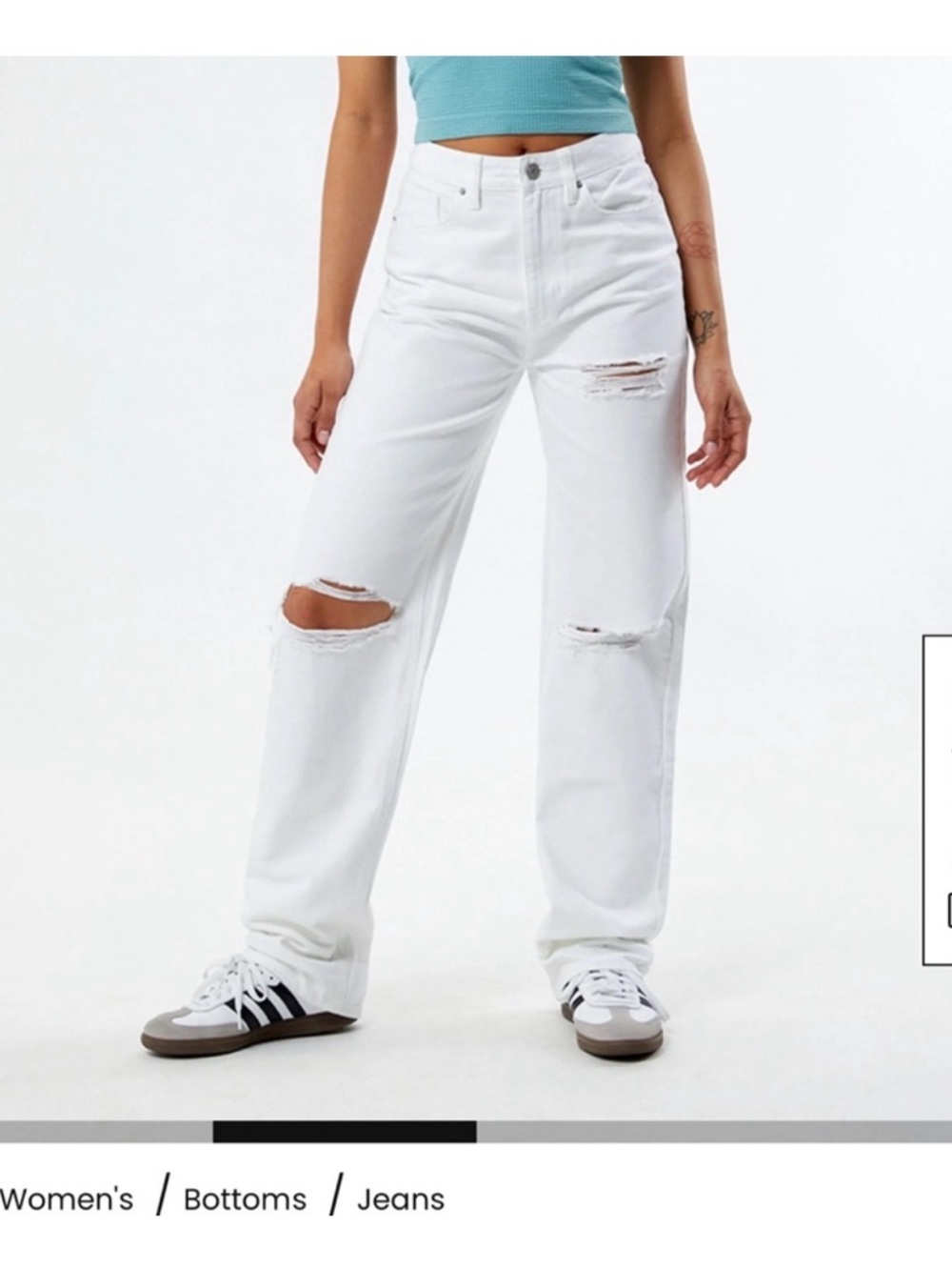 PacSun White Ripped Boyfriend Jeans